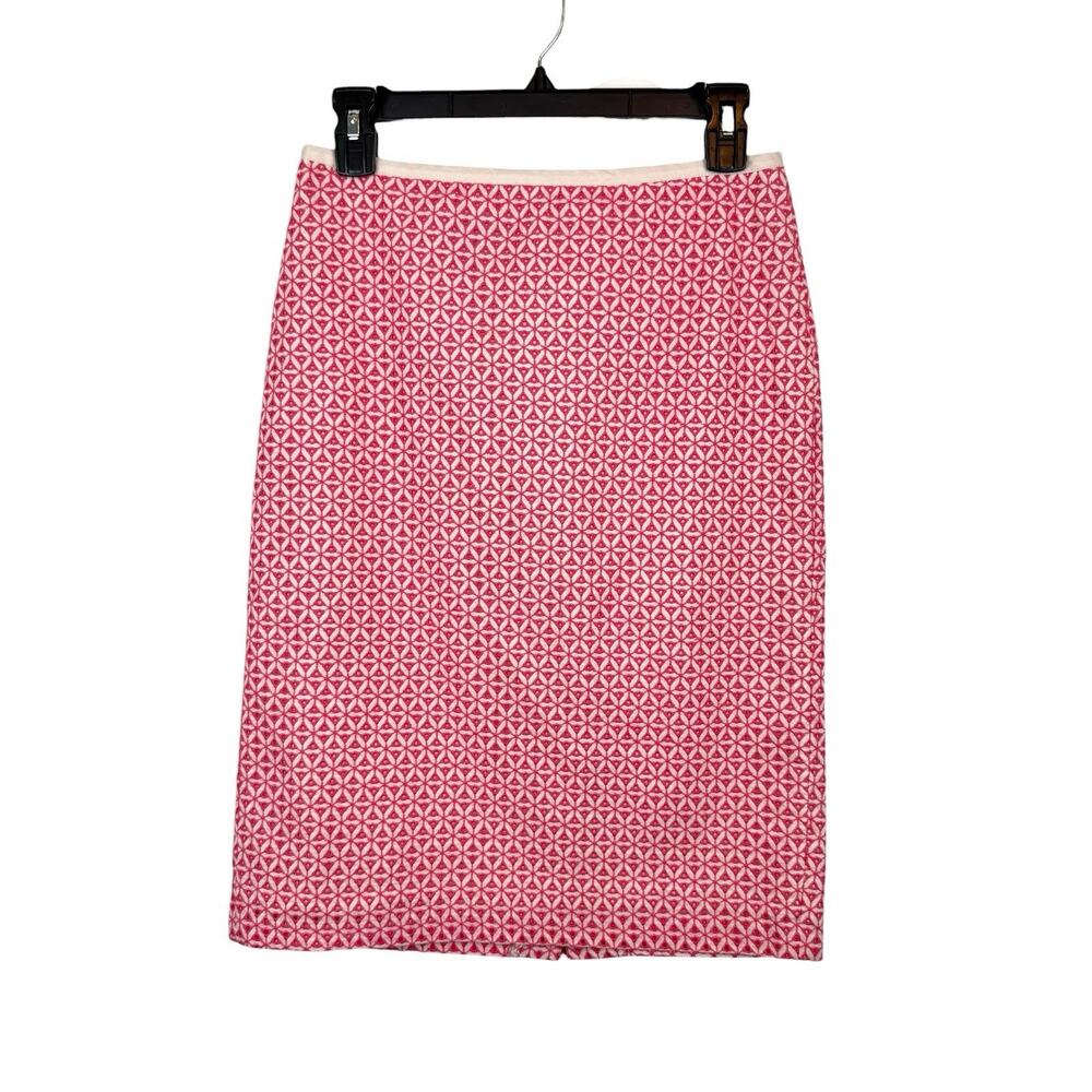 Talbots Pink Eyelet Pencil Skirt Size 2 Casual‎ Flirty Preppy EUC